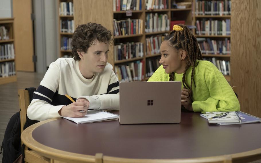 Ben Platt, left, and Amandla Stenberg are two of the stars of “Dear Evan Hansen,” a movie based on a hit Broadway show.  