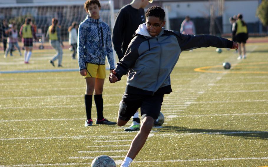 Nemo Hinds is a sophomore on a Matthew C. Perry boys soccer team with seven returners, but sporting plenty of young players.