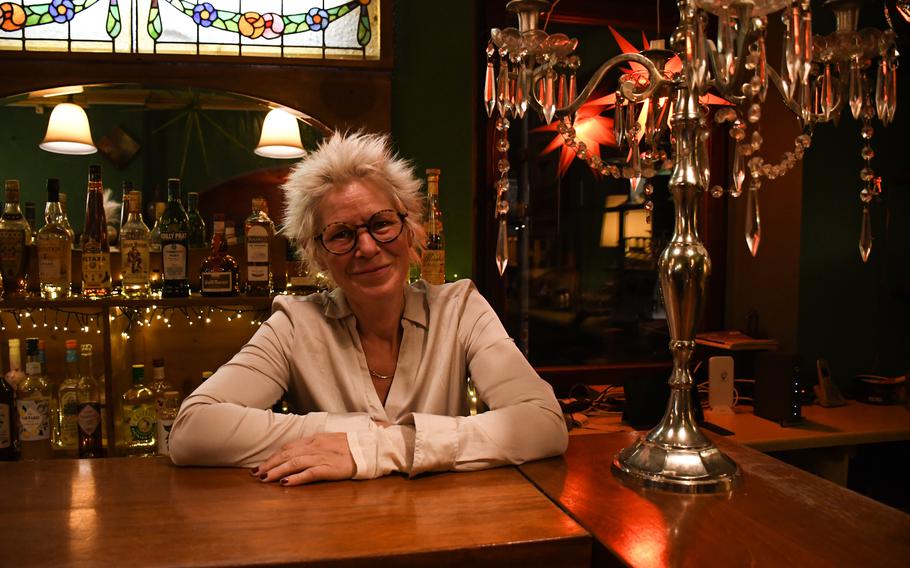 The owner of Glockencafe, Steffi Dieter, is photographed behind one of the restaurant’s two bars Sept. 26, 2022.