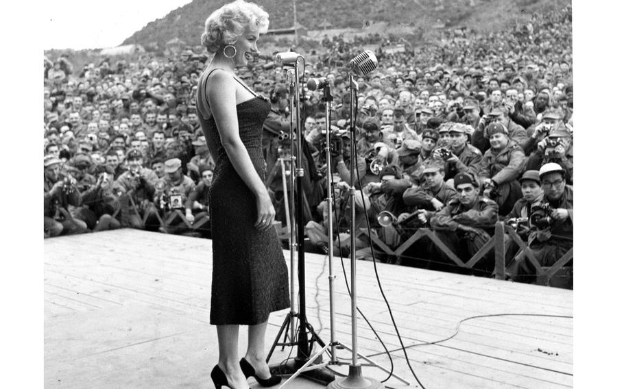 Marilyn Monroe entertains the troops in Korea