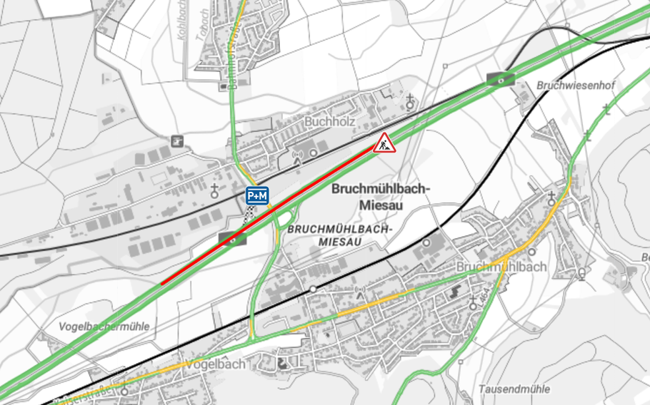 The A6 on and off ramp in Bruchmühlbach- Miesau will be fully closed in the direction of Saarbücken to facilitate access improvements, according to officials. The work will last until at least June 14.