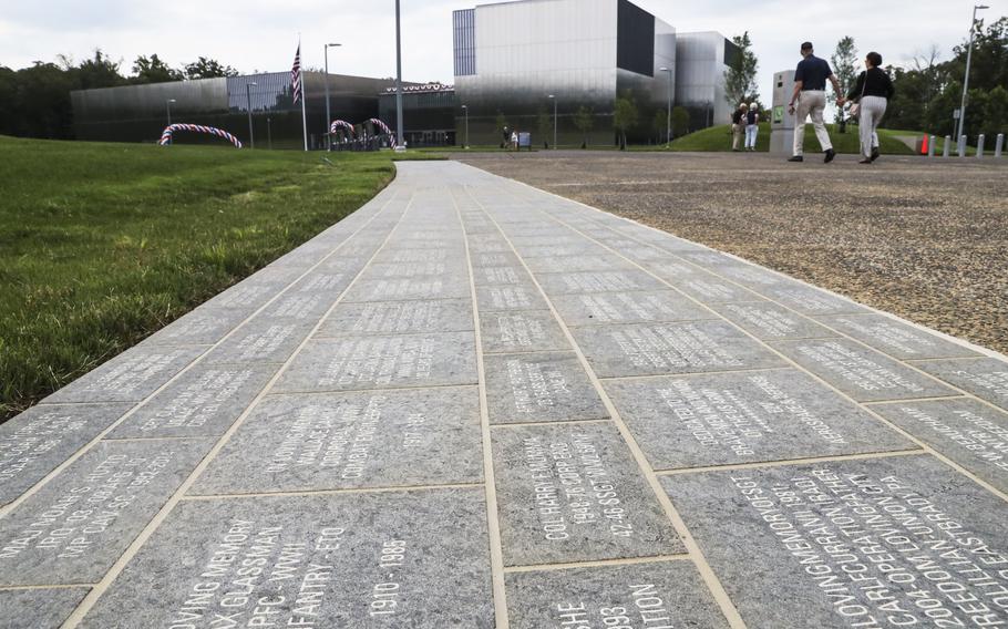 The Path of Remembrance, featuring about 8,000 commemorative bricks, at the National Museum of the United States Army on its reopening day, June 14, 2021.