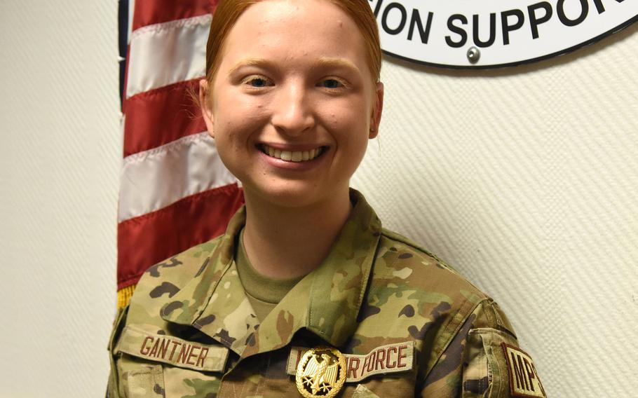 Airman Emma Gantner, a 786th Force Support Squadron military postal clerk, was the top performer while earning the German Armed Forces Badge for Military Proficiency last month at Ramstein Air Base, Germany.