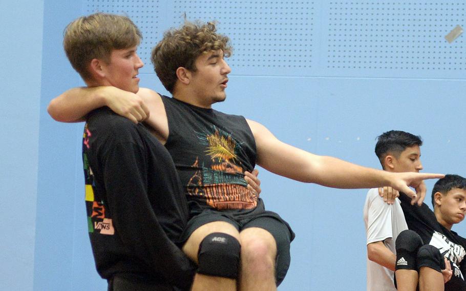 Senior heavies Maddix Larue and Kirby Kendrick are expected to carry part of the load for a growing Matthew C. Perry wrestling team.