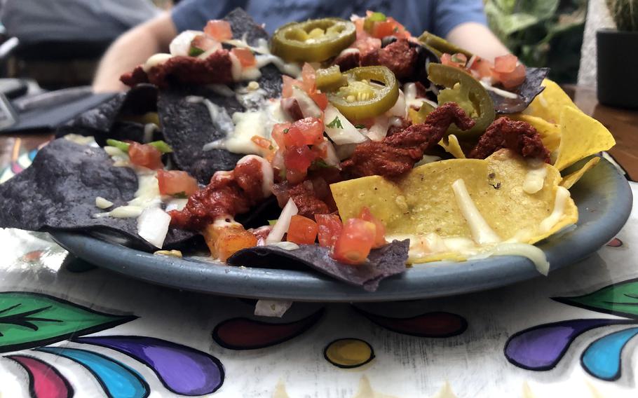 The nachos al pastor at Casa Azteca, a Mexican restaurant in Wiesbaden, Germany.