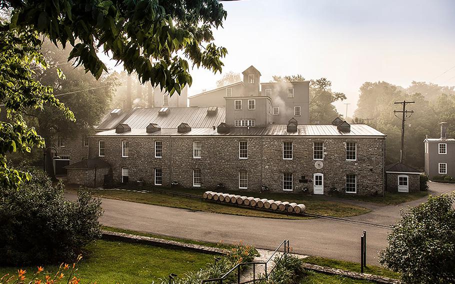 Stone warehouses at Woodford Reserve Distillery, the oldest bourbon distillery in Kentucky. They are the only surviving stone aging warehouses in America.