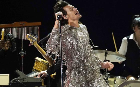 Harry Styles performs at the Grammy Awards in Los Angeles on Feb. 5, 2023. Styles wrapped his world tour up by coming in at No. 1 on the Pollstar Live 75, averaging about 63,000 tickets sold over the past 30 days. 