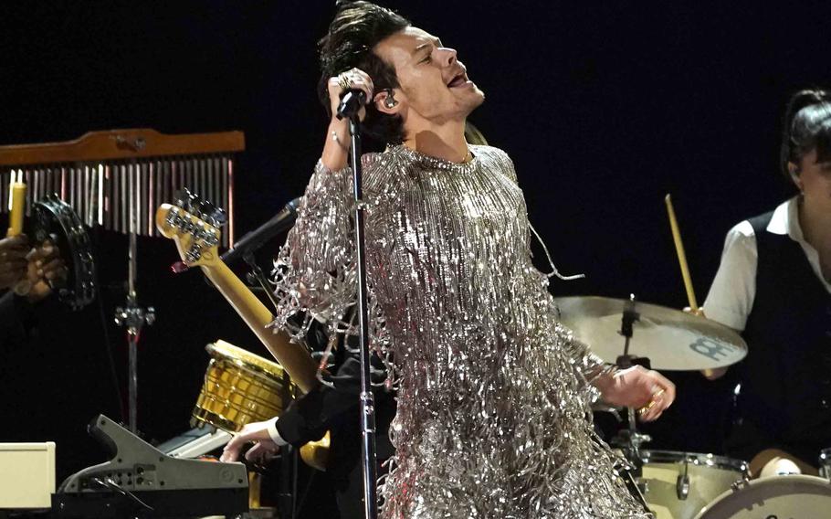 Harry Styles performs at the Grammy Awards in Los Angeles on Feb. 5, 2023. Styles wrapped his world tour up by coming in at No. 1 on the Pollstar Live 75, averaging about 63,000 tickets sold over the past 30 days. 