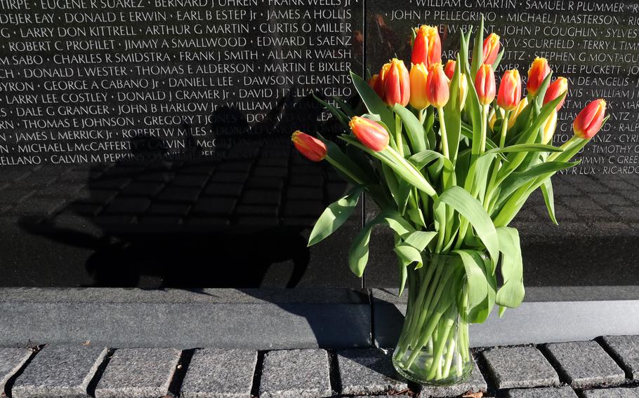 Memorial Day tributes at the Vietnam Veterans Memorial in Washington, D.C., May 31, 2021.