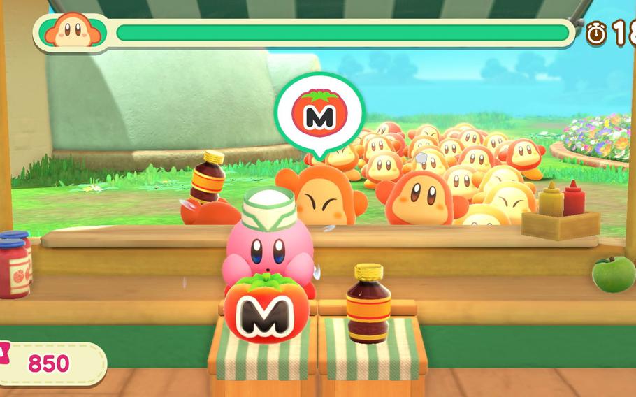Kirby can play minigames in Waddle Dee town to earn coins.