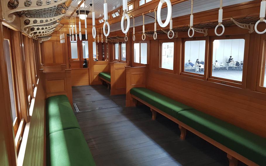 The interior of a Class EF 58 electric locomotive on display at SCMaglev and Railway Park Museum in Nagoya, Japan. 