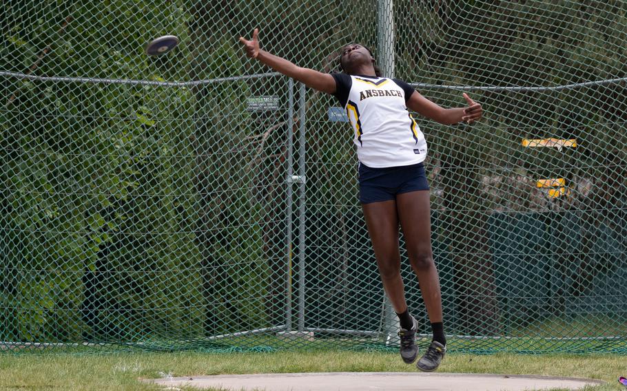Elizabeth Agudzi-Addo won the girls discus competition at the 2025 DODEA European Track and Field Championships with a throw of 102 feet 7 inches on May 22, 2025. 