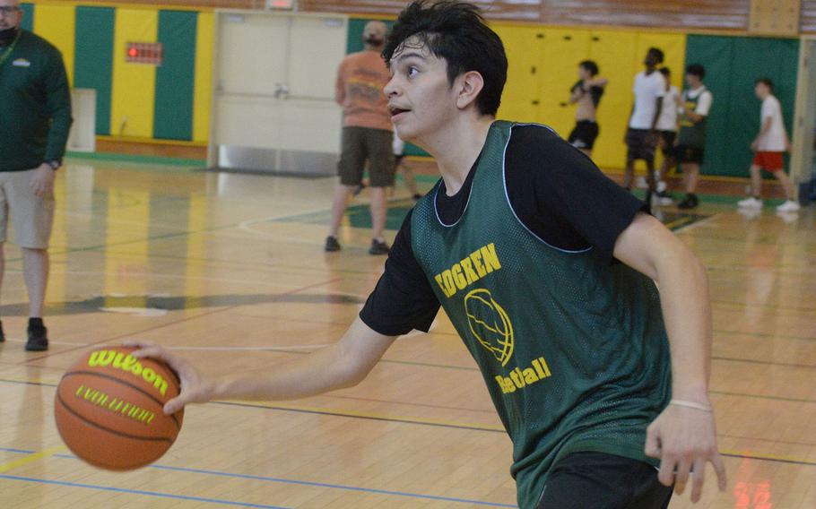 Senior Dennis Nelson is the lone returner on an Edgren boys basketball roster loaded with height.