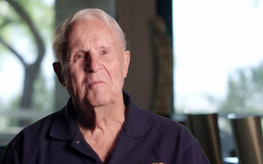 In this screenshot from video, retired Lt. Col. Harlan Chapman sits for an interview with the U.S. Naval Academy’s Stockdale Center in 2021. Chapman, a Marine held for seven years as a prisoner of war during the Vietnam War, died Monday at 89 in his Arizona home, according to his obituary. He is believed to be the Marine who spent the longest time imprisoned during the war. 