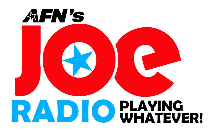 A logo in black, red and blue for AFN’s Joe Radio.