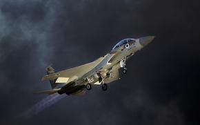 An Israeli F-15 fighter jet. Boeing manufactures the F-15, which was developed by McDonnell Douglas before that company's acquisition by Boeing.