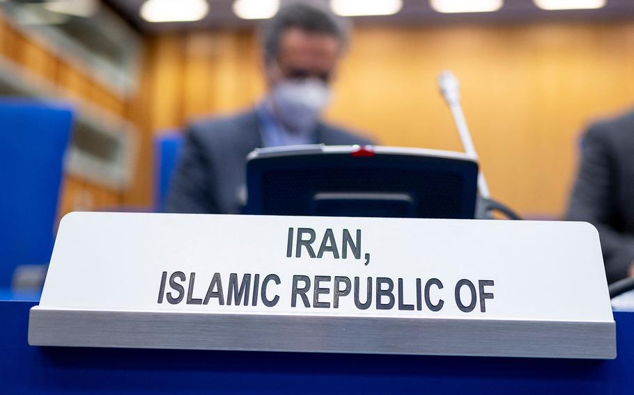 Iran’s political attache at the Board of Governors meeting at the IAEA headquarters in Vienna, on March 7, 2022. The United Arab Emirates and Israel are lobbying the U.S. to formulate a security strategy for the Middle East should the Iran nuclear deal be revived, with the war in Ukraine and surging oil prices providing leverage to obtain guarantees they failed to secure in 2015.