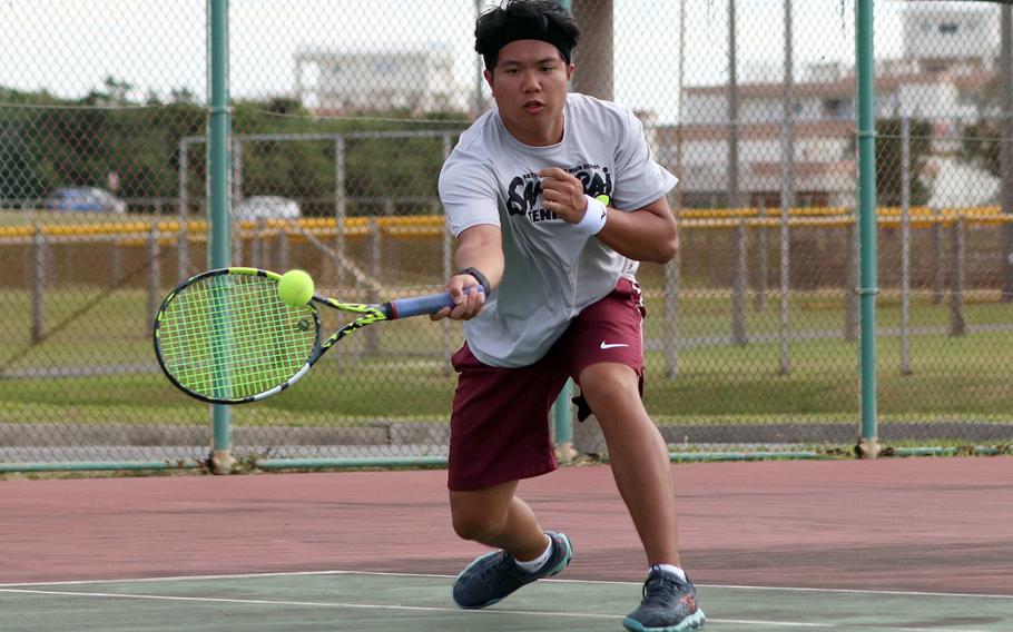 Matthew C. Perry's Zachary Cruz and his partner Aiana Bulan lost in the quarterfinals of the mixed doubles Tuesday in the Far East tennis tournament.