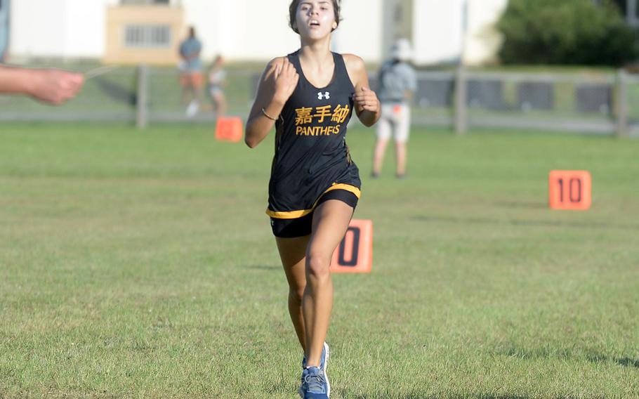 Kadena senior Karise Johnson is the two-time defending Okinawa island champion who won the 2020 Far East virtual Division I title.