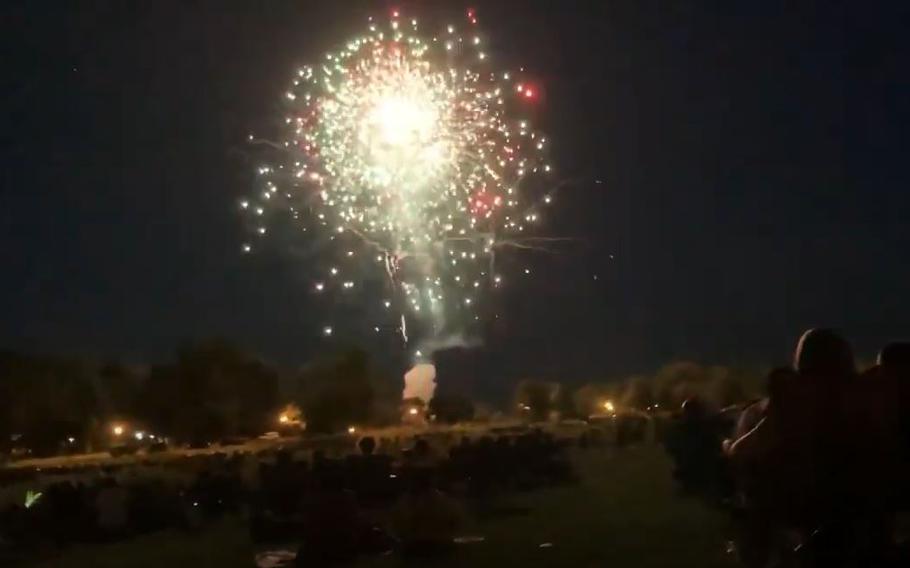 Fireworks at Fort Meade on July 2, 2021.
