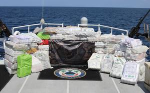 240305-N-NO146-1001 ARABIAN SEA (March 5, 2024) Bags of illegal narcotics seized from a vessel are stacked on the deck of the U.S. Coast Guard Sentinel-class fast response cutter USCGC Glen Harris (WPC 1144) in the Arabian Sea, March 5. Glen Harris was operating under Combined Task Force 150, one of five task forces under Combined Maritime Forces, the largest multinational naval partnership in the world. CTF 150 focuses on maritime security operations outside the Arabian Gulf. (Official U.S. Coast Guard courtesy photo)