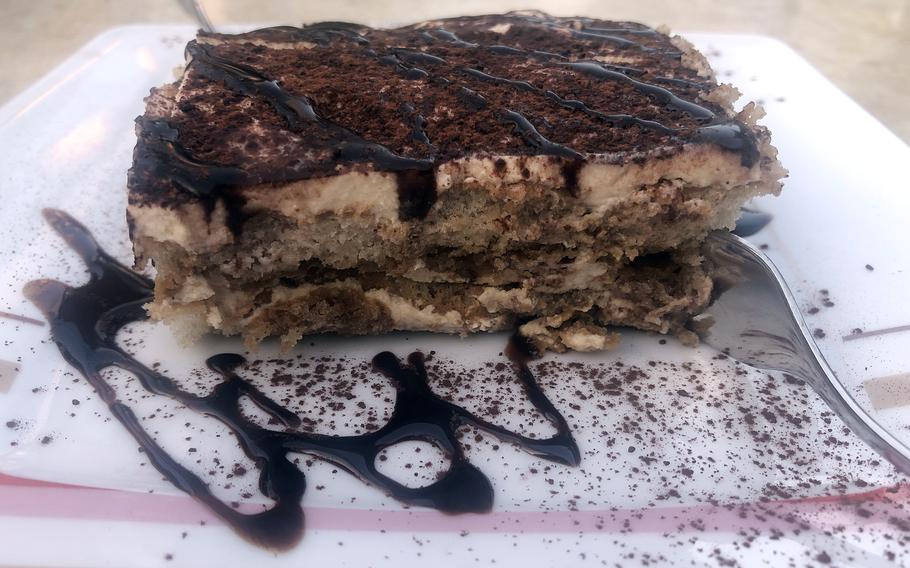 The house-made tiramisu at Piazza in Griesheim, Germany, was delicious, with that perfect texture when the ladyfingers are soaked just right.