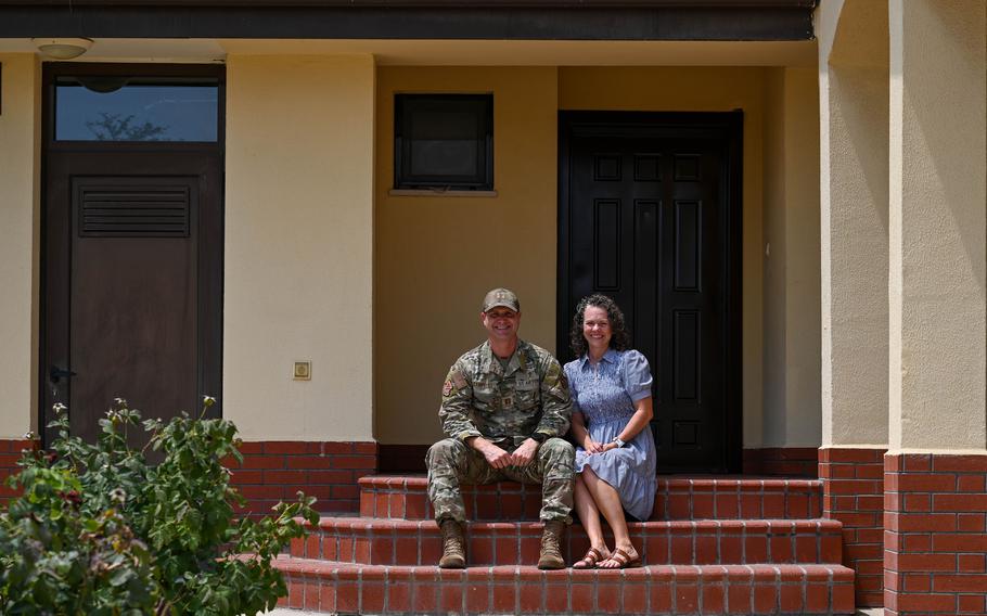 An Air Force chaplain and his wife pose for a photo at Incirlik Air Base in Turkey.