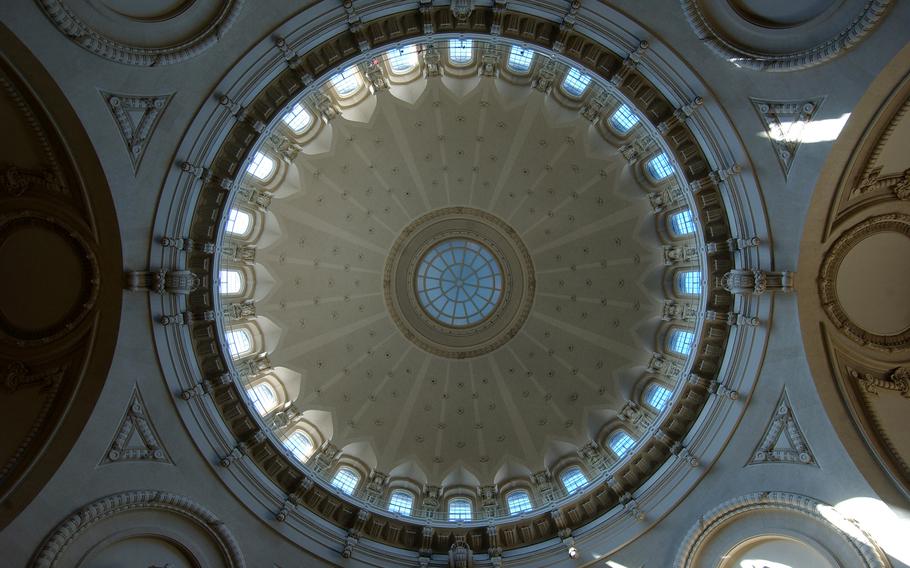 The dome of the U.S. Naval Academy Chapel in Annapolis, Md. Weddings at the Naval Academy chapel were stopped from March 14, 2020, to May 29, 2021, said Brenda Stone, senior events and wedding coordinator.