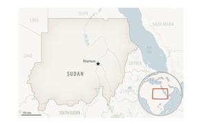 This is a locator map for Sudan with its capital, Khartoum.