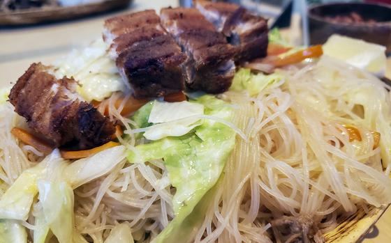 The pancit from Dhanie's Kitchen near Yokota Air Base, Japan, hit the table and stole the show. 