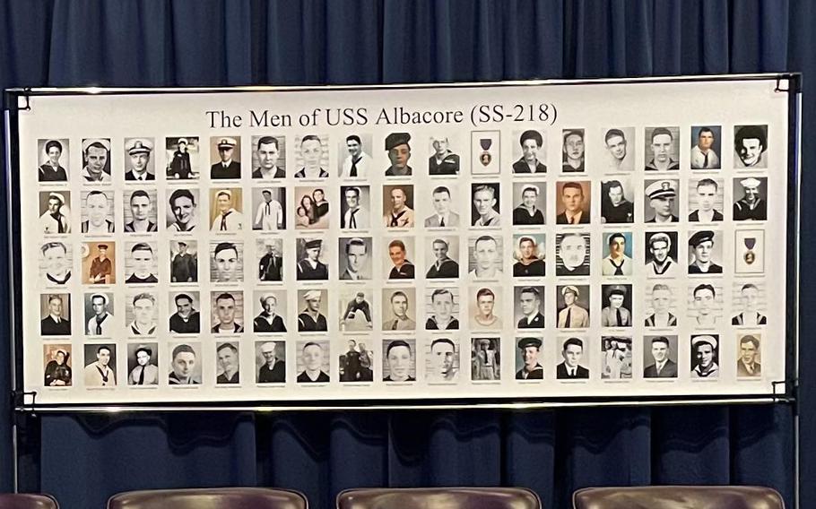 The 85 submariners lost in 1944 when the USS Albacore hit a mine off Japan’s Hokkaido Island were honored Sept. 16, 2023, at the Submarine Force Museum in Groton, Conn. 