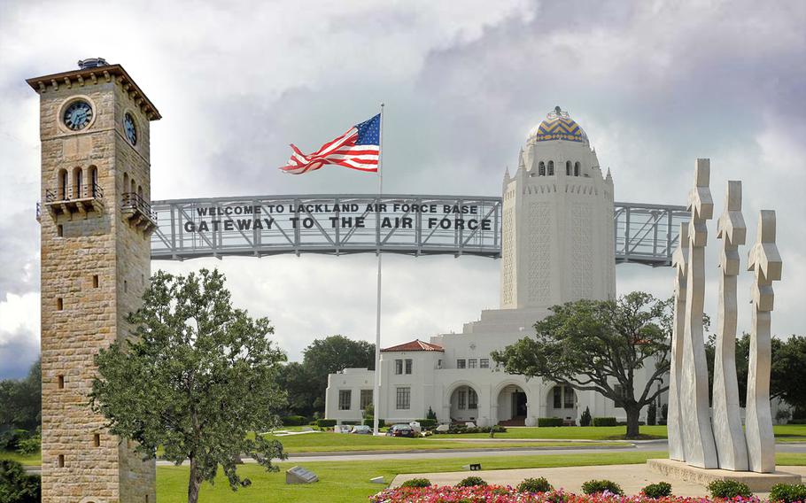 Security forces and local law enforcement responded to reports of gunshots off-base near Joint Base San Antonio-Lackland, Texas, on Tuesday, June 14, 2022.