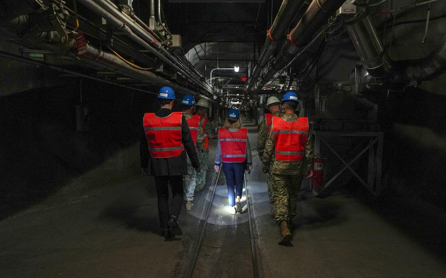 Secretary of the Army Christine Wormuth tours the Red Hill Bulk Fuel Storage Facility in January 2023. 