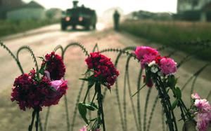 Hed: Saying it with flowers, 1999

Urosevac, Yugoslavia, June 20, 1999: Flowers decorate concertina wire at a traffic control point in  Urosecac, a province in Kosovo. U.S. forces man this control point and scores of local citizens give the GI's flowers on a daily basis. It a way of saying thanks for their help in assisting their return to their homes. An American Humvee and soldier can be seen in the background. 

Looking for Stars and Stripes’ coverage of the wars in Kosovo and Yugoslavia? Subscribe to Stars and Stripes’ historic newspaper archive! We have digitized our 1948-1999 European and Pacific editions, as well as several of our WWII editions and made them available online through https://starsandstripes.newspaperarchive.com/

META TAGS: Yugoslav War; Kosovo War; Kosovo Albanians; KFOR; Kosovo Force; NATO