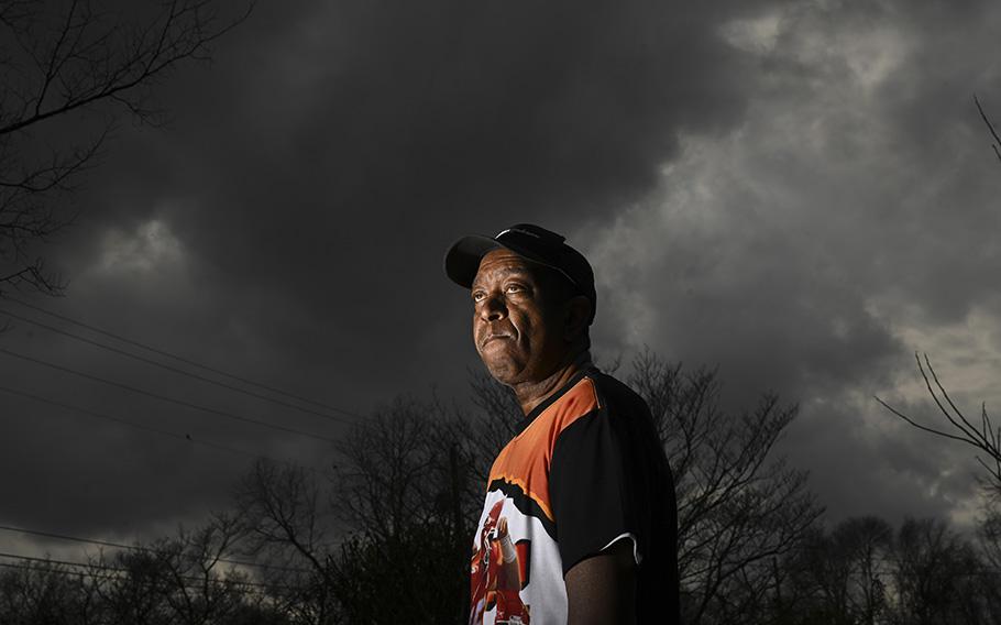 Alonza Davis, 60, at his home. 