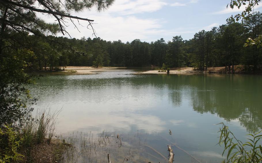 A lake off Harbor Avenue in Mays Landing, N.J., sits calm on Thursday, June 27, 2024.