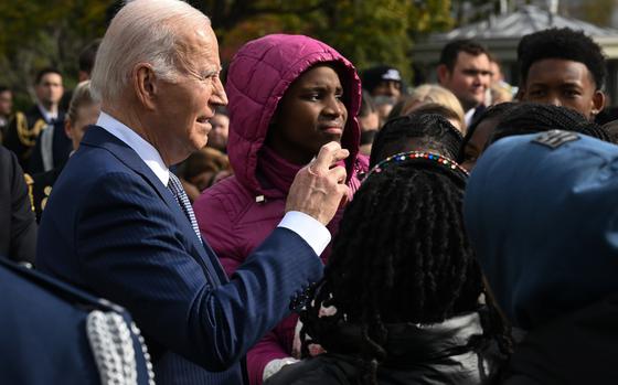 President Joe Biden responds Monday when asked about a potential deal in the Israel-Gaza conflict. In the Middle East, many people blame the United States for the devastation in Gaza since Oct. 7. MUST CREDIT: Matt McClain/The Washington Post