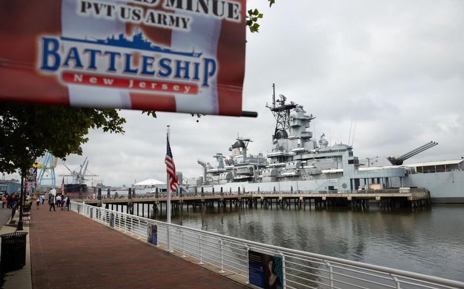 The Battleship New Jersey, is seen in Camden, on Tuesday, July 4, 2023. 