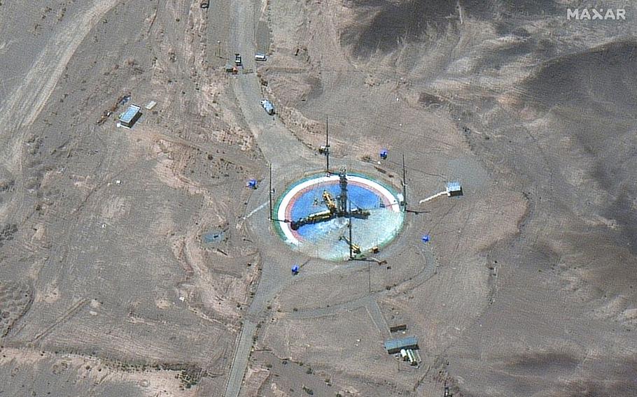 A launch pad at Imam Khomeini Space Center southeast of Semnan, Iran, is seen on Tuesday, June 14, 2022.  