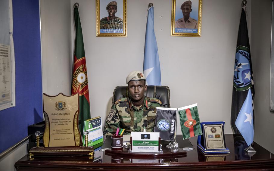 Lt. Col. Ahmed Abdullahi Nuur is the brigade commander for Somalia's Danab unit, an elite force of 1,600 fighters. 
