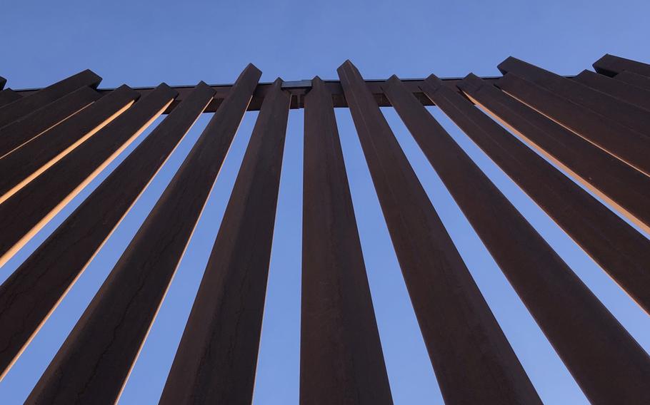 A new section of border wall constructed in a remote expanse of desert outside Yuma, Arizona, under the Trump administration. 
