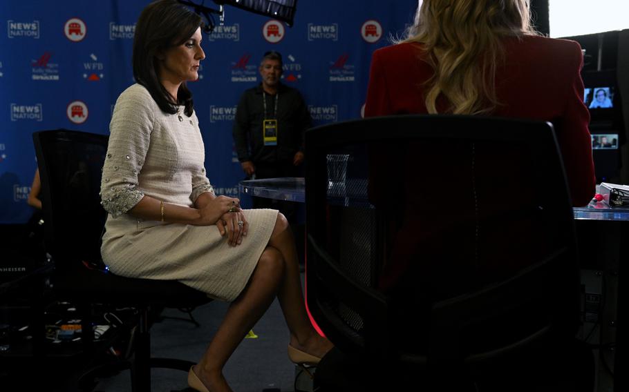 Republican presidential candidate Nikki Haley after a Republican primary debate on Dec. 6, 2023, in Tuscaloosa, Ala. 