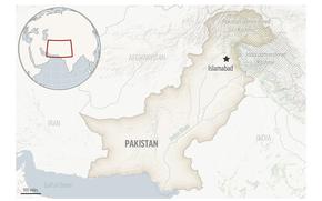 This is a locator map for Pakistan with its capital, Islamabad, and the Kashmir region. (AP Photo)