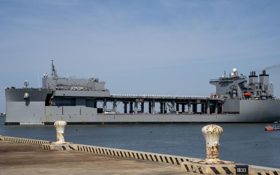 The USS Hershel “Woody” Williams returning to Naval Station Norfolk