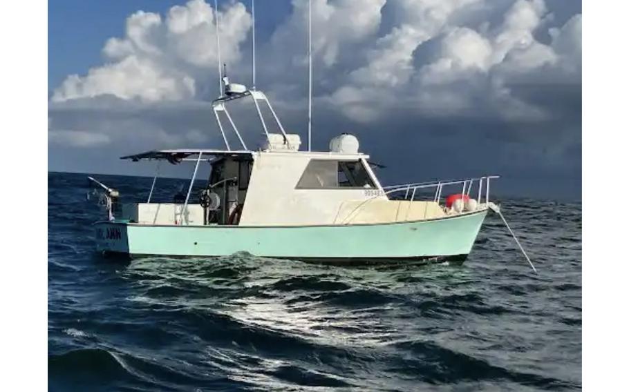 The Coast Guard is searching for the Carol Anne, a 31-foot fishing vessel, 80 miles off Brunswick, Ga., Oct. 20, 2023. The vessel was reported overdue by the owner who stated he hired a crew of three for a fishing trip.