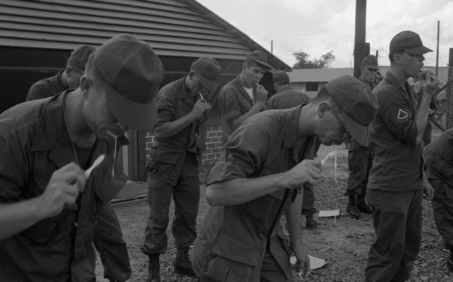 Step 3: Spit out foul tasting “tooth goo”. As the 1968 article noted, “Nobody can remember exactly what the Army calls its new tooth goo, but the almost universally popular one is ‘Yecchhh!’ ”