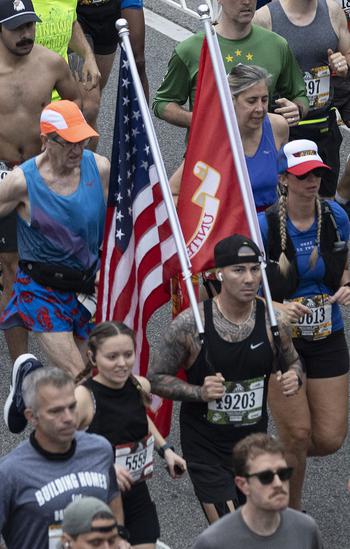 The start of the 48th Marine Corps Marathon on Sunday, Oct. 29, 2023, in Arlington, Va.