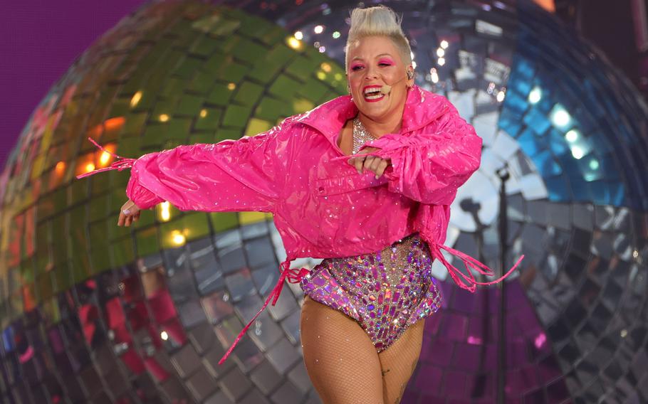 P!NK performs on stage during the P!NK Summer Carnival 2023 Tour at Olympiastadion on June 28 in Berlin, Germany. The pop artist is scheduled to perform again in Vienna on July 2.