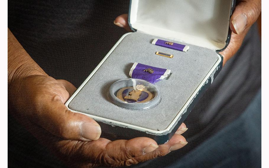Johnny Miller of Atlanta received two Purple Hearts for his wounds from the Battle for Hill 875 during the Vietnam War. 