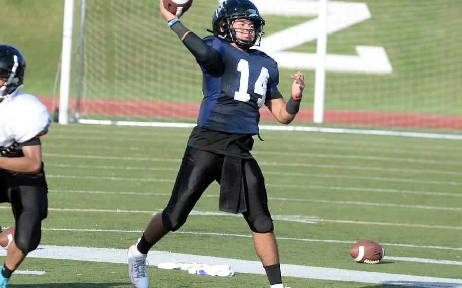 Junior Kai Kuroda threw four first-half touchdown passes for Zama in its 28-13 win Friday over Robert D. Edgren.